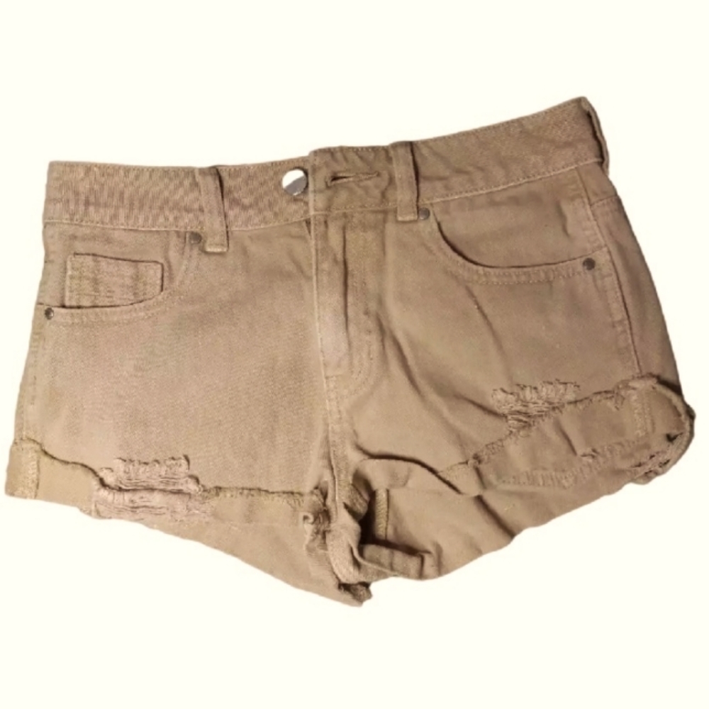 Kendall & Kylie tan denim ripped shorts size 25
